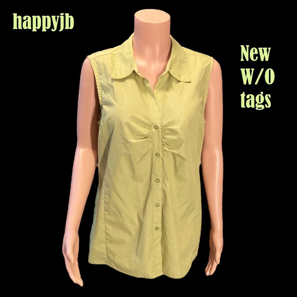 NWOT White Stag Woman Vintage 90s Top Sleeveless Blouse Green Size 1X 16W